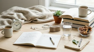 Student practising self-care during finals season
