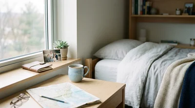 College student dealing with homesickness in first semester