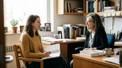 Student attending professor office hours
